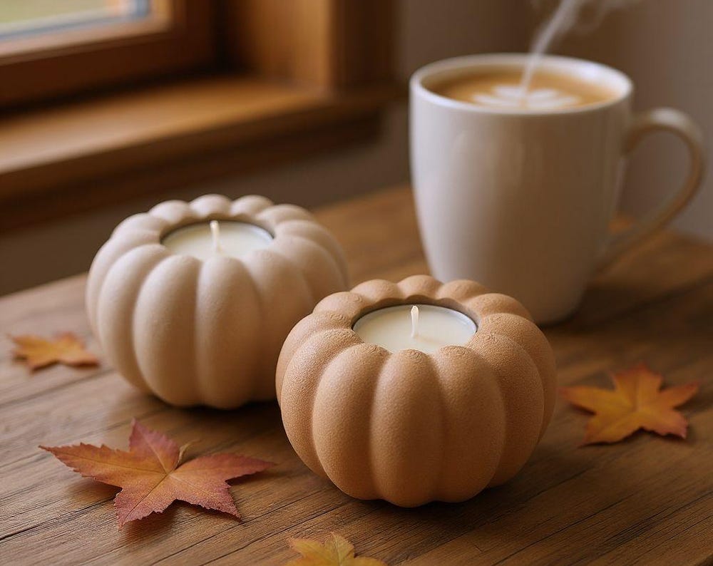 Pumpkin LED Tealight Holder – Spooky Halloween Décor